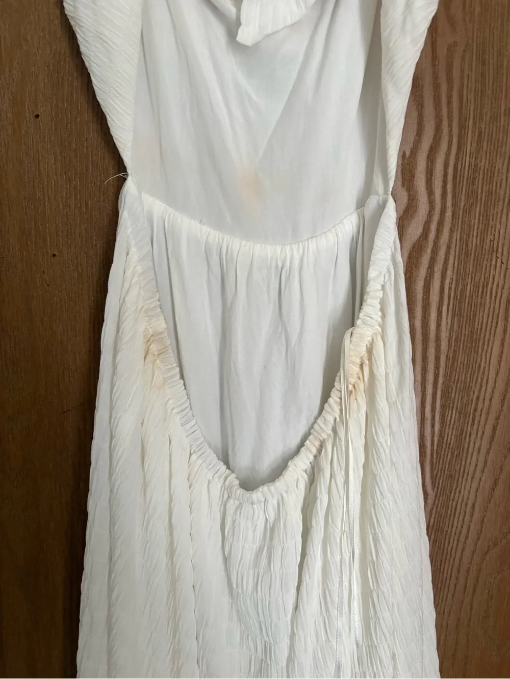 Altar'd State White Ruffle-Shoulder Maxi Dress